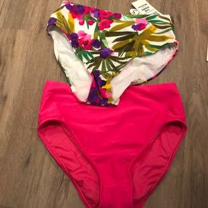 2 high waisted bathing suit bottoms